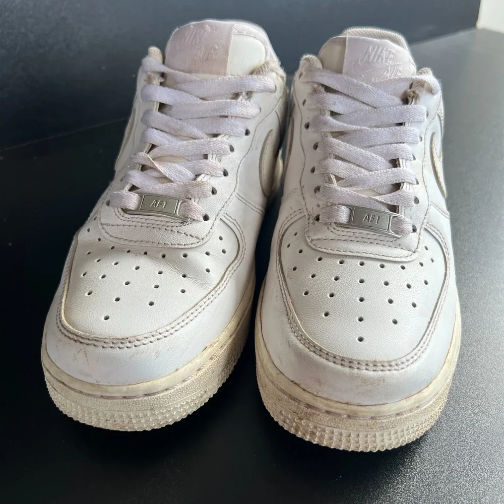 Nike Air Force 1 Low '07 Shoes Womens Size 6.5 White Leather Sneakers 315115-112